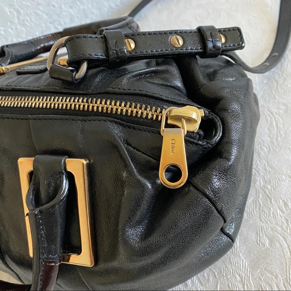 Chloe small black leather 2 way bag
